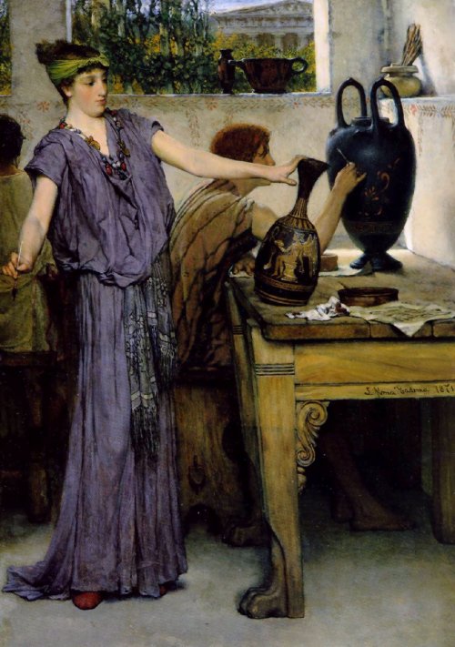 Pottery Painting (1871). Sir Lawrence Alma-Tadema (Dutch/British 1836-1912). Oil on panel. Manc