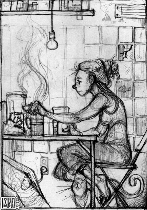 loish:  process of café pressé 