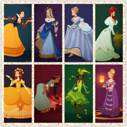 kaynastein:  Disney Princesses In Accurate Period Costume.  SNOW WHITE (16TH CENTURY GERMANY). SLEEPING BEAUTY (1485). CINDERELLA (MID 1860’S) ARIEL (1890’S) BELLE (1770’S FRENCH COURT FASHION). JASMINE (PRE-ISLAMIC MIDDLE EAST) TIANA (1920’s)