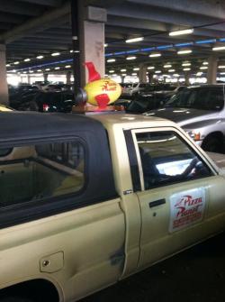 fandom-universe:  pixelnoton:  valerielookstimelord:  you guys, this just happened in the parking garage at my university…  i think you’re in a pixar movie  I like how the back just says ‘yo’ 