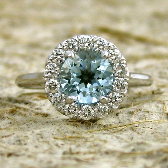 esulli09:  Vintage aquamarine and diamond ring from Tiffany &amp; Co.  Stunning.