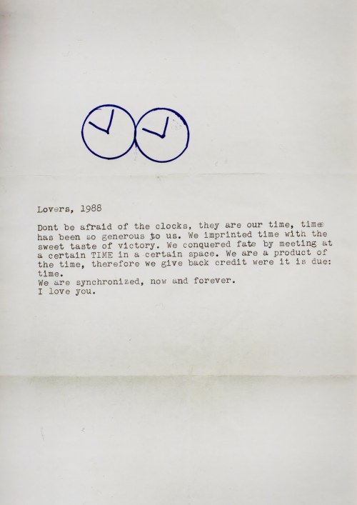 kyleavery:  A letter from Felix Gonzalez-Torres to his lover Ross Laycock. This letter is truly beautiful and makes me tear up. AIDS is a terrible disease.  