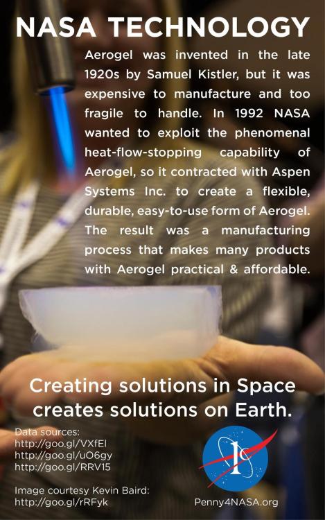 pennyfornasa:Aerogel is one of the greatest insulators of all time. It has extremely low density a