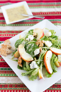 fattributes:  apple-walnut-salad with blue cheese and mustard vinaigrette