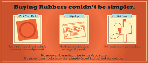 fuckyeahsexeducation:  Just in time for the holidays DollarRubberClub is offering FREE condoms to all new members who sign up right now. New customers will get their second month free, shipping your condoms to you discretely so you don’t have to go