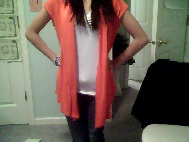 Outfit of the day. My mom gave me this cardigan (of course she was joking) and made