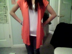 Outfit of the day. My mom gave me this cardigan (of course she was joking) and made a deal with me that if I accepted it I would never steal clothes from her closet again!