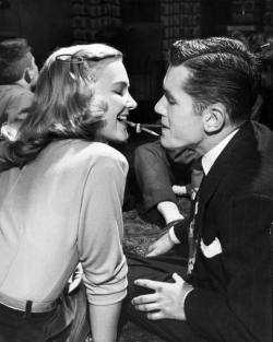 1950Sunlimited:  Teens, 1947 Teenagers Engaged In A Titillatingly Intimate Game Of