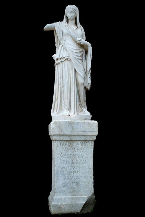 ancientart: Sculpture in the Atrium of the Vestals, imperial forum of Rome. Photo courtesy Paul