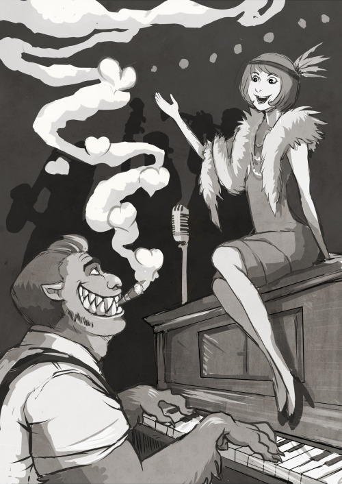 5targuitarandco: 5targuitar: Beauty and the Beast set in the 20’s. A Detective is cursed to be