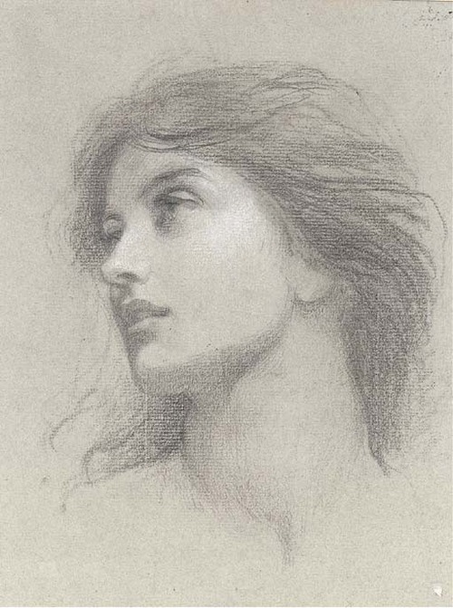 artesens:  Study for the head of the damsel in ‘Chivalry’, 1884 Sir Francis Bernard