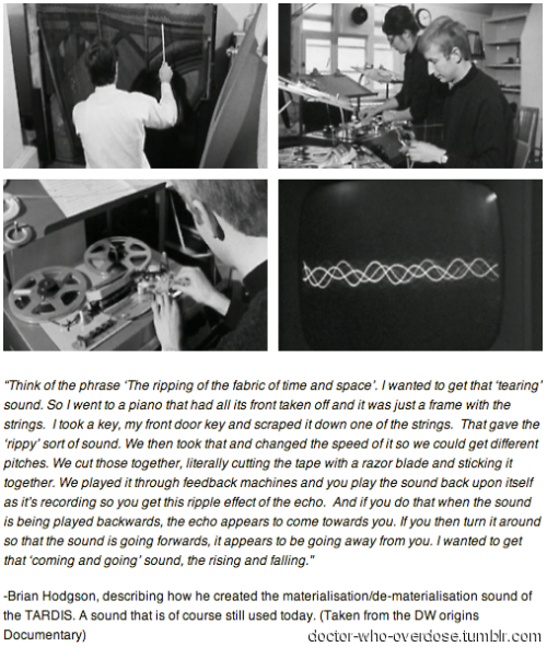 doctor-who-overdose: Creating the sound of the TARDISClick for the best DoctorWho tumblr ever.