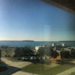 Cargo ship in the distance. #massmaritime #messdeck #buzzardsbay #thebay #massachusetts