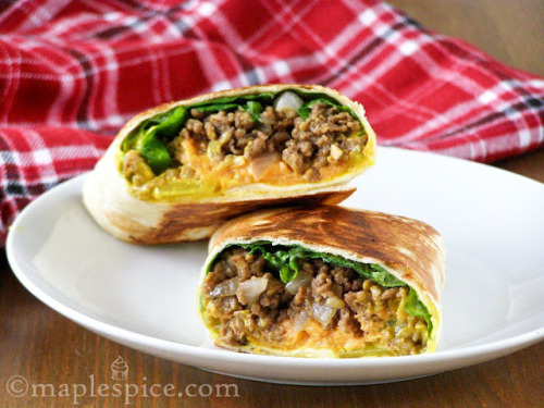 Pan-Fried Vegan Cheeseburger Wrap