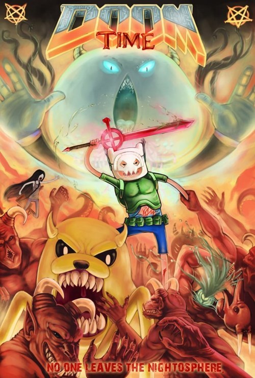 iheartchaos: Fan art of the day: DOOM TIME by Cheese Demon Doom comes to the Land of Ooo