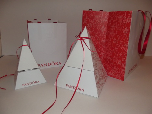 Proposal for alternative Pandora packaging at Christmas time. Design concepts for both the small cha