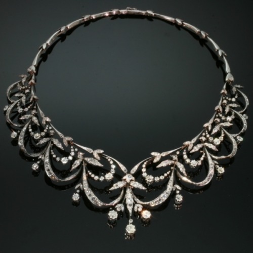 (via Antique jewelry Antique Victorian rose cut diamond necklace former tiara truly real neck lace)