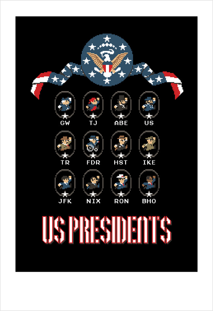 it8bit:  8-Bit Presidents Created by the ChopShop Prints available at The Chop Shop