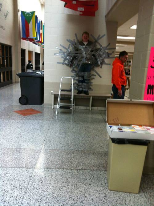 nanchoparty:  nanchoparty:  people are paying to duct tape my principal to the wall