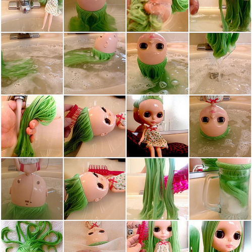 Tutorials for Doll Customizers — Hair Wash Tutorial by Aveuch