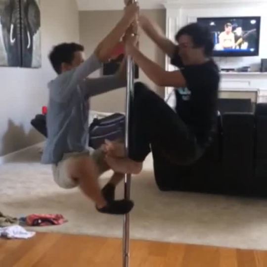 gilinskyslay:  shawnsbootyclub:  mattslays:  magconslife:  I laughed to hard at this  My question is where did they get a stripper pole  My friend has a stripper pole lol  mine is how did you get a stripper pole