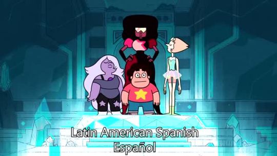crystal-gems:  the-world-of-steven-universe:  Steven Universe - “Intro in different languages” (#1) Here’s the intro in 5 different languages: English Latin American Spanish Portuguese French Chinese More languages coming soon!  Sweeeeeeeet