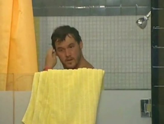 suchbeautifulmen:  This is the hottest thing! Lane Elenburg on Big Brother: He knows he’s being watched and yet he’s too horny to hold it. So he just goes for it in the shower and pretends he’s cleaning his ears or whatever. No cock visible, but