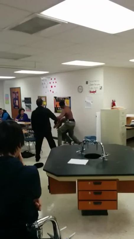 girlfights:  Yo, wtf, he just sat there taking that shit, then was like “come on” LMFAO, the teacher was scared 