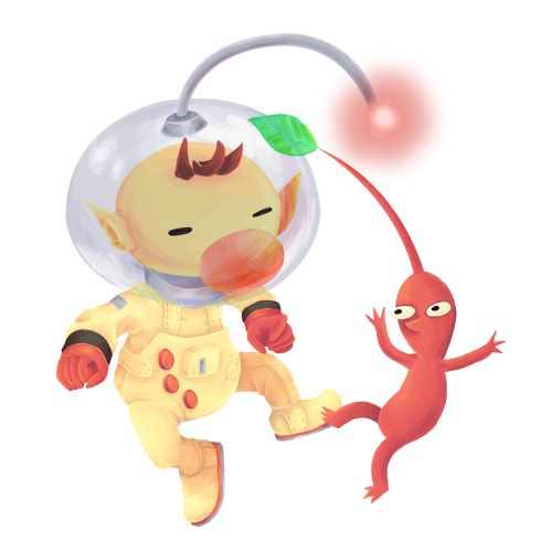 Pikmin & Olimar by staurikos