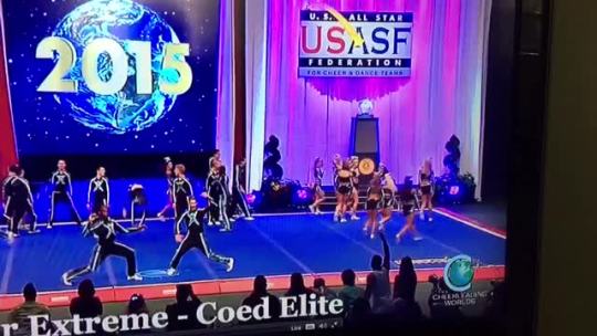 icheercheercheer:  cheer-apocalypse:  Pray for her guys!  Thank god the girl tumbling noticed her  while tumbling  and and just stepped out