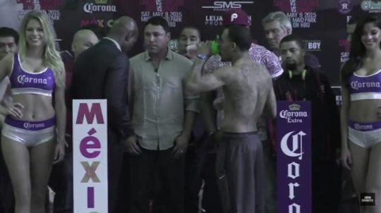 theboxingchannel:  VIDEO Weigh-in Faceoff: Saul “Canelo” Alvarez 154.5 Lbs vs James Kirkland 154.5 LbsI think it will be a Good Fight tomorrow night!! Who is going to win?