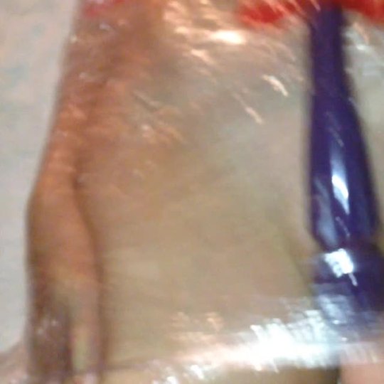 hookup4sexsa:  iwantahotblonde wrapped up tight in Saran Wrap, vibrating wand on her clit while I fuck her pussy hard and fast with the thick 12 inch dildo. Listen to how wet she is ….