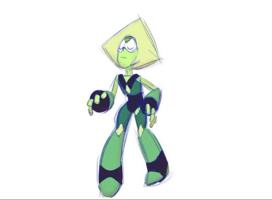 paperseverywhere:  paperseverywhere:  HEHehehe Peridot’s fusion dance. Inspired directly by this post. Dance, meme queen, dance. >B)  