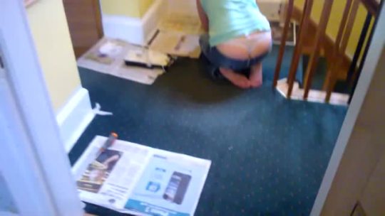 voyeurmaniac:  Candid Camera Hot Housewife Nice Visible Thong! VIDEO! Free open cams