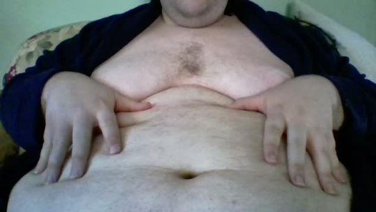 Porn photo A little belly play with my blubber resting