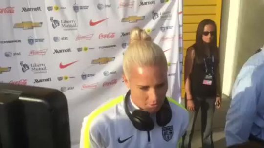 polarbearsuburbs:  Satellite Beach native Ashlyn Harris did not see action in the match as Hope Solo played the entire game but was happy to see the Citrus Bowl full. “I had a big group here today, not just my family but all these people who have watched