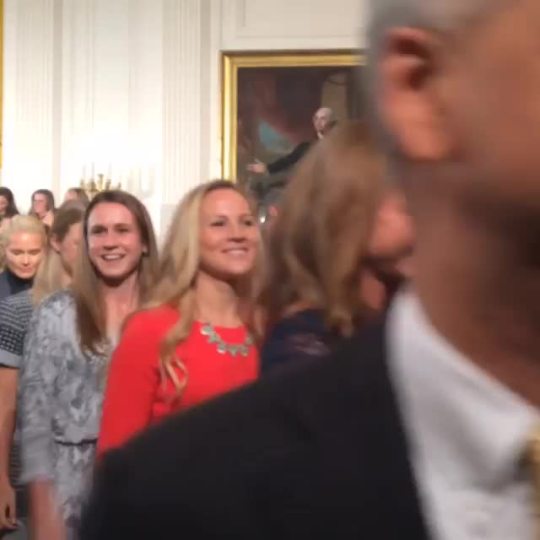 usswnt:  @washingtonspirit: When you walk out of a room after just being thanked by the President, it was probably a good day.