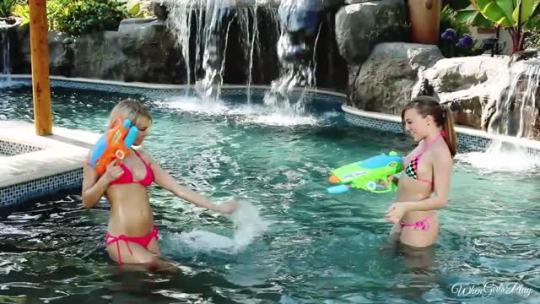 aubrey-star-p720p:  Pool games with Kendall Kayden and Aubrey Star - video - part1Full
