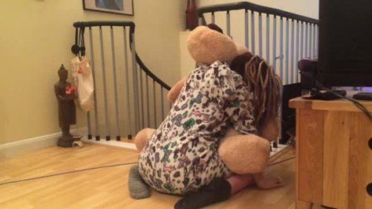 babyoliviasoph: averyconfusingcouple:  Pembles was somewhat upset that I had some work to do whilst at home, so she threw a tantrum.  Shortly after, I turned away from my desk to see bubs rocking on her wet nap nap, pressing it on the floor and grinding