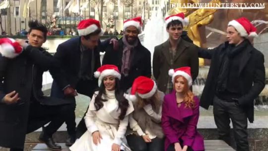 tmi-tv-show-news:  The cast before getting a picture taken at Rockefeller Center.via