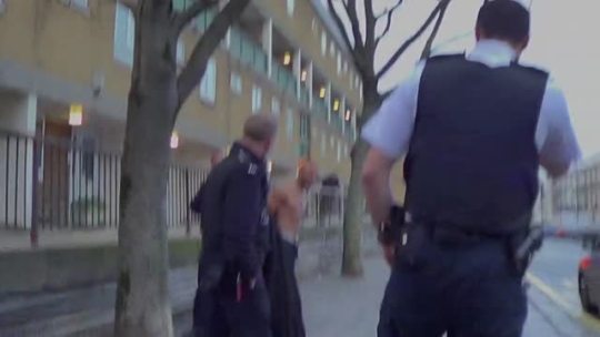 rwfan11: igotyourfav:  thatshotguys:  Hot guy pees on police.     ….is it crazy to want to know HOW is cockhead got in that position to be able to pee out of his pants!? @hypodermickevin 
