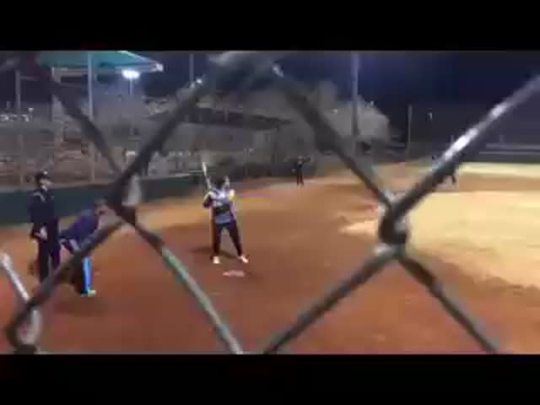 I’m helping out with my brothers Gay softball tournament and one of the players husband took a slow-mo pick of me hitting :D