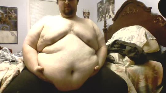 Porn photo Giving my big fat belly a wobble. 