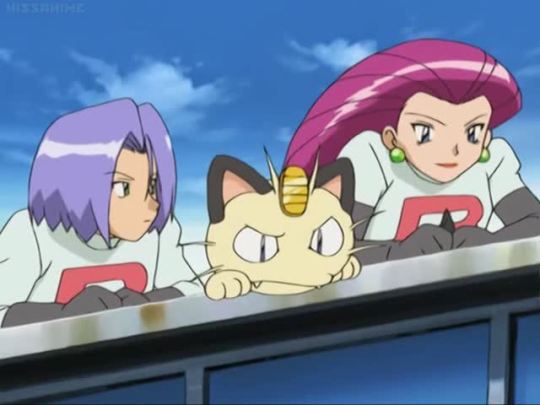 vinesforall:  twineedle:  its lavender    James: Maybe we shouldn’t get too greedy. That’s when things fall apart. Meowth: Don’t worry that pretty blue head o’ yours, I got a plan. James: [offscreen, lowkey annoyed] It’s lavender. 