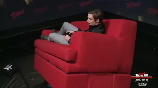 taliasturm:  dongstomper:  thosevideogamemoments:    xxreallinkxx:   Twitch chat controlled a mechanical-bull-styled couch while someone is playing Smash    hes dead  Twitch Plays Spinal Fracture 