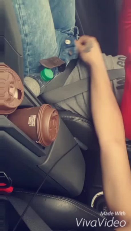 doublelatino13:  Giving my buddy some road head to keep him awake on this long drive.  Snapchat: PRMXIT Instagram: style_skitzo