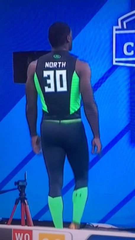 blkfreedom:  Marquez North, pubes exposed, 2016 NFL Combine 
