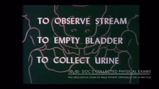 sleeperslair:Vintage professional training for the preparation before the rectal exam. Filmed in 1965 and released on 16mm film for use in classes. The subject was usually someone with whom they could barter free medical care. Often a spouse or child