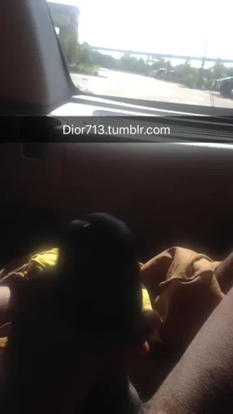 dior713:  Stroking In The Car, It Was Mad People Outside But I Was Horny Lol.