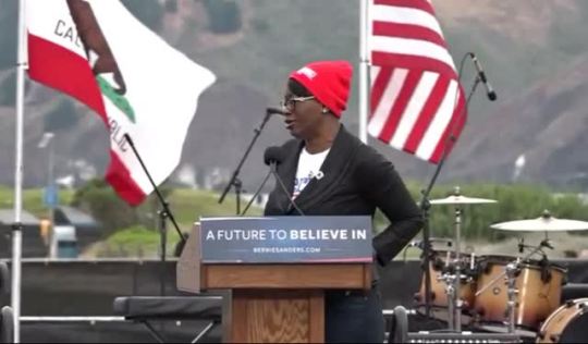 4mysquad:  cartnsncreal:  lagonegirl:  sumchckn:  4mysquad:    “We will fight on!… We’re going all the way to the convention!” Sister Nina Turner bringing it! #BernieInSF   She is literally exploding! That’s the real woman power. 👏👏  OMG